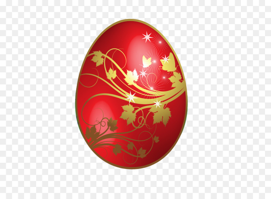 Đỏ trứng Phục sinh Clip nghệ thuật - Màu Đỏ Lớn Trứng Phục Sinh Với Hoa Vàng Đồ Trang Trí