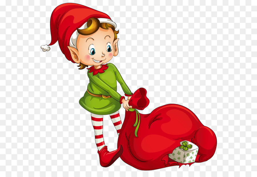 Der Elf auf dem Regal Weihnachten Elfen Clip art - Weihnachten Elfe Santa Bag Clipart