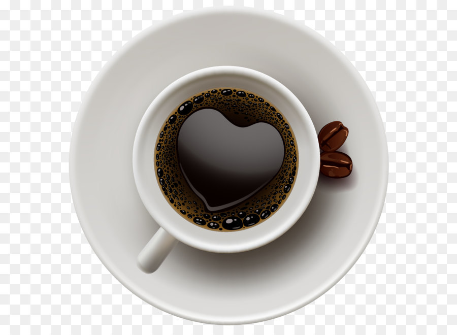 Tasse Kaffee Cappuccino Tee - Tasse Kaffee mit Herz PNG Vektor Clipart