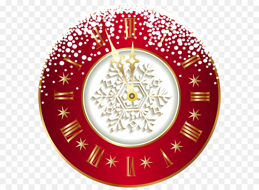Weihnachten Uhr New Year Clip art - Rote New Year Clock PNG Clipart Bild