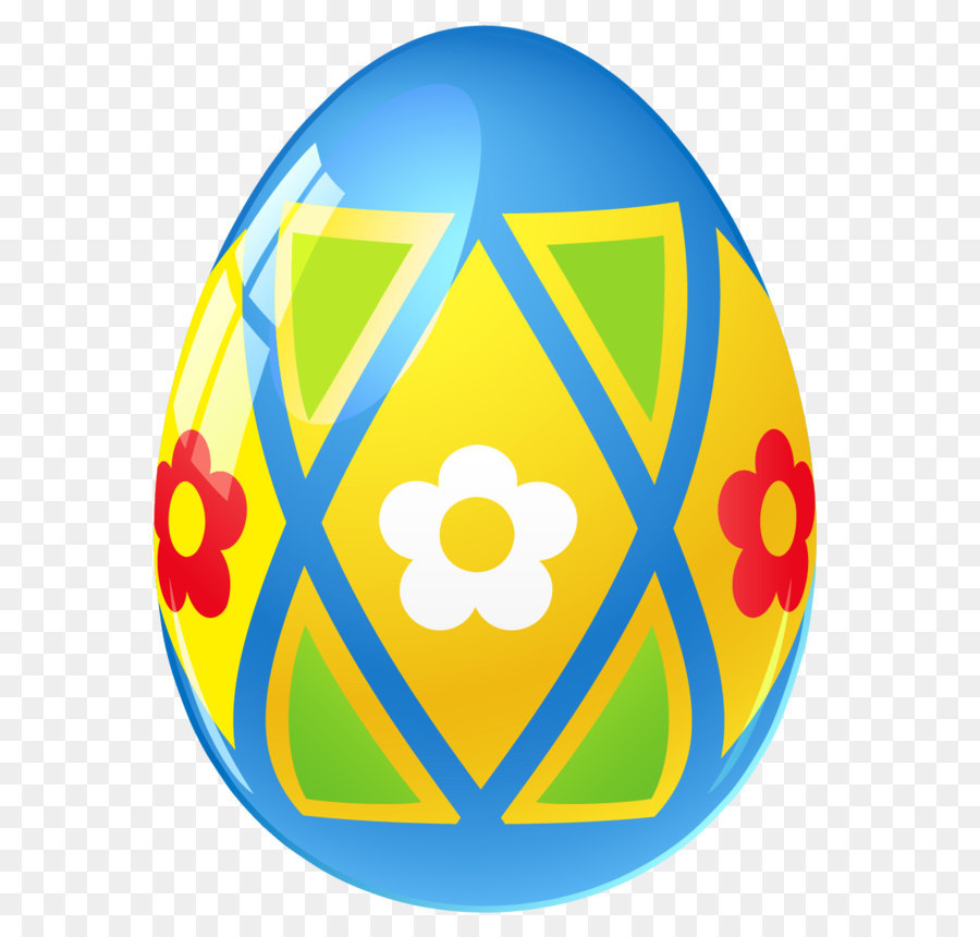 Coniglietto di pasqua, uovo di Pasqua - Blu Uovo di Pasqua con Fiori di Immagine in PNG