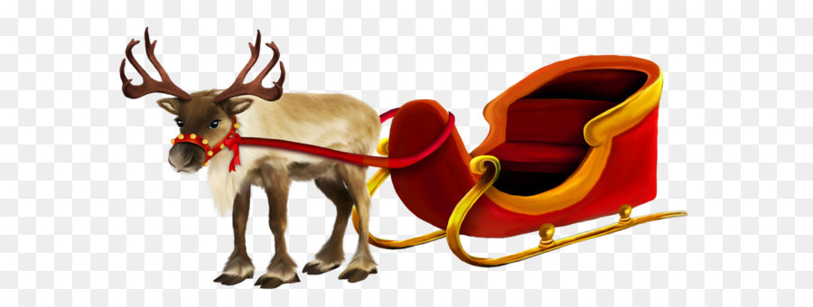 Rudolph the red nosed Rentier - Weihnachten Rentier und Schlitten png Bild