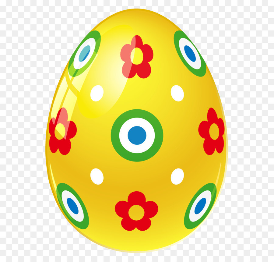 Coniglietto di pasqua, uovo di Pasqua Giallo Clip art - Giallo Uovo di Pasqua con Fiori di Immagine in PNG