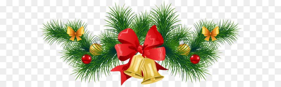 Weihnachten Schmuck tannenbaum Julebord - Transparente Weihnachts-Kiefer-Kranz mit Glocken-Clipart