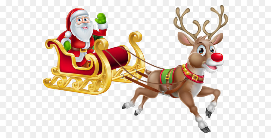 Babbo Natale, decorazione di Natale, Vigilia di Natale vestito di Babbo natale - Trasparente di Natale Babbo natale e Slitta PNG Clipart