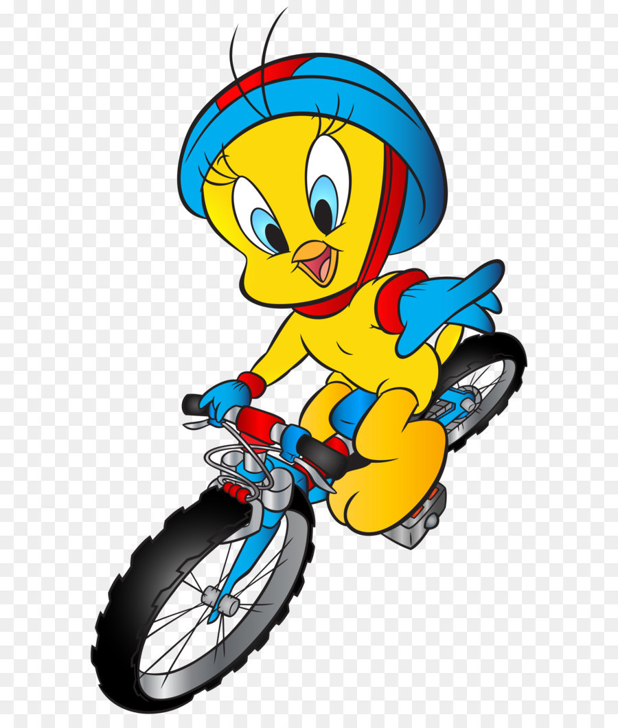 Tweety Bugs Bunny Schlumpfine Papa Schlumpf Clip art - Tweety mit dem Fahrrad ein Transparentes PNG Bild