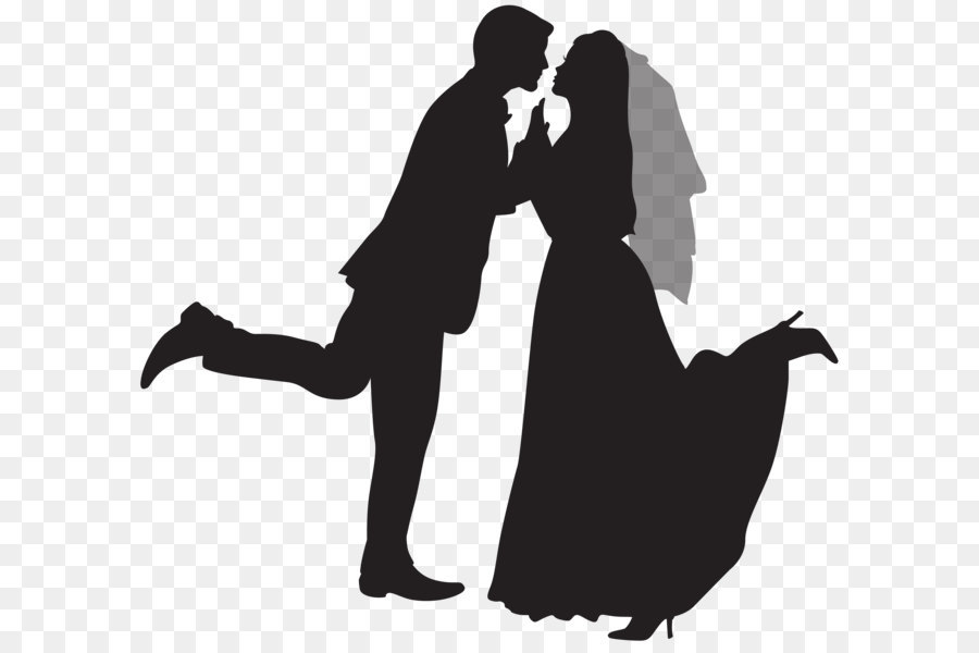 Hochzeit, Einladung, Ehe, Clip art - Silhouette Brautpaar PNG clipart