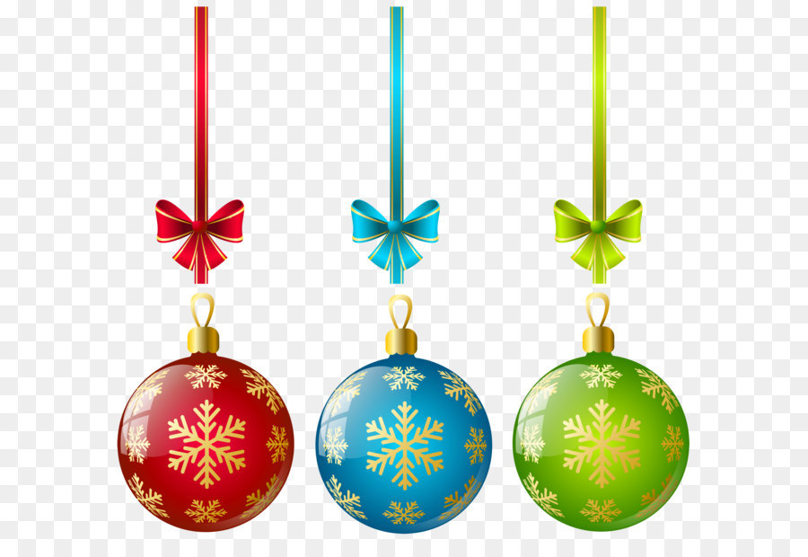 Decorazione di natale, ornamento di Natale albero di Natale di arte della Clip - Grande E Trasparente Tre Ornamenti Palla Di Natale Clipart