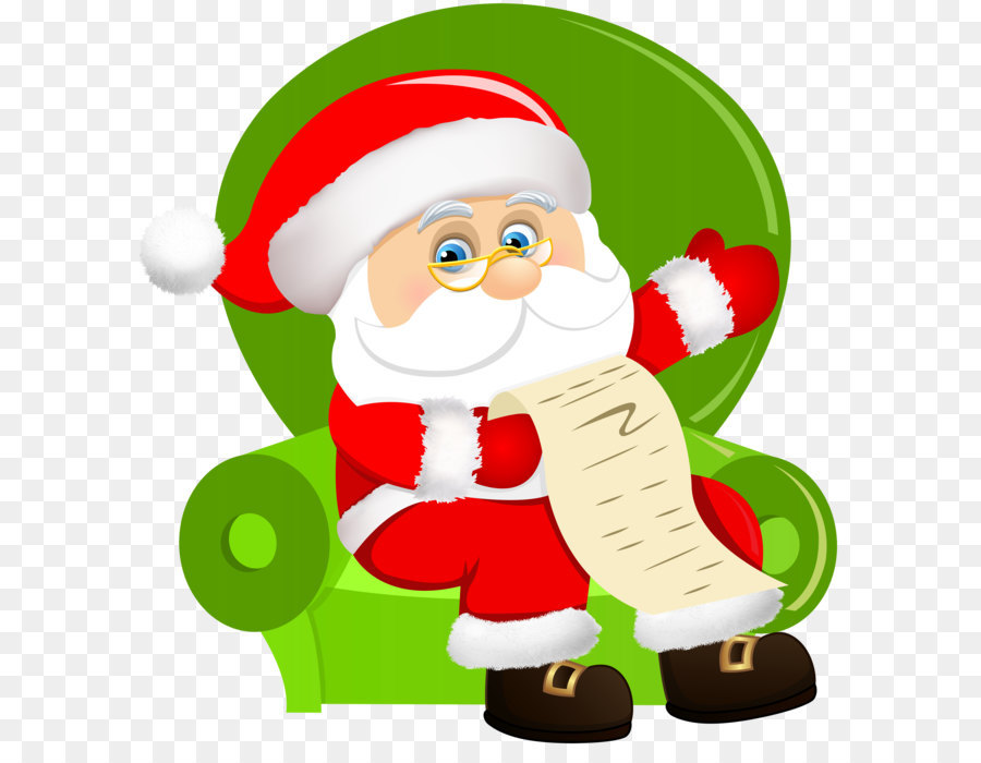 Santa Claus Christmas Ornament Clip Art - Santa Claus auf einem Stuhl Sitzend PNG clipart Bild