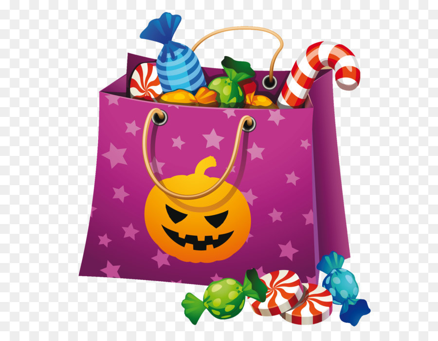 Halloween Candy corn Clip art - Clipart del sacchetto della caramella di Halloween PNG