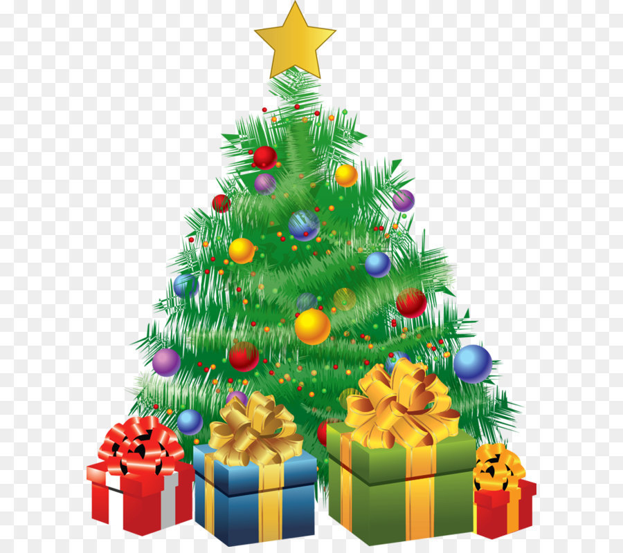Albero di natale il Giorno di Natale la Vigilia di Natale Clip art - Trasparente di Natale Verde Albero con i Regali Immagine in PNG