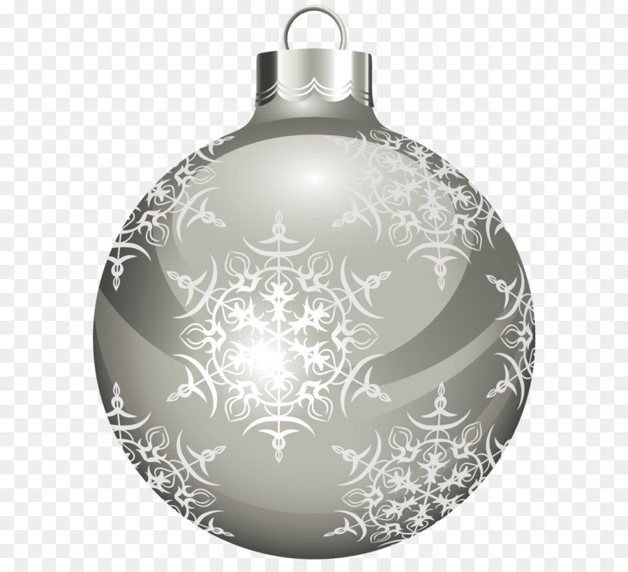 Ornamento di natale Bianco Natale Clip art - Trasparente Argento Palla Di Natale Clipart