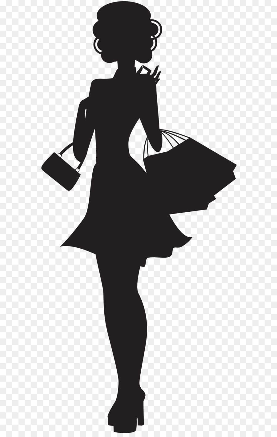 Silhouette Donna Clip art - Shopping Donna Silhouette PNG Clip Art
