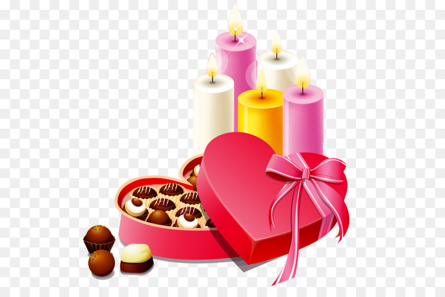 Regalo di san Valentino al Cioccolato - Cuore rosa Scatola di Cioccolatini e Candele