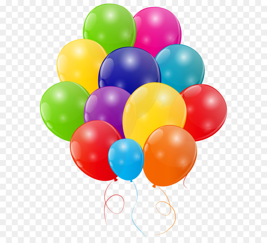 Geburtstag Kuchen Ballon clipart - Bündel von Bunten Luftballons, Transparente PNG-clipart-Bild
