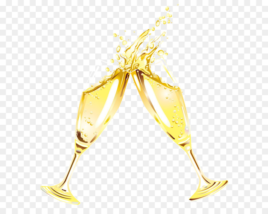 Champagner Glas Wein Clip art - Neues Jahr Champagner-Flöten-Clipart