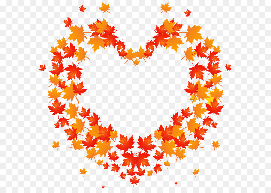Foglia d'autunno colore Clip art - Foglie di autunno Cuore PNG Trasparente Clip Art Immagine