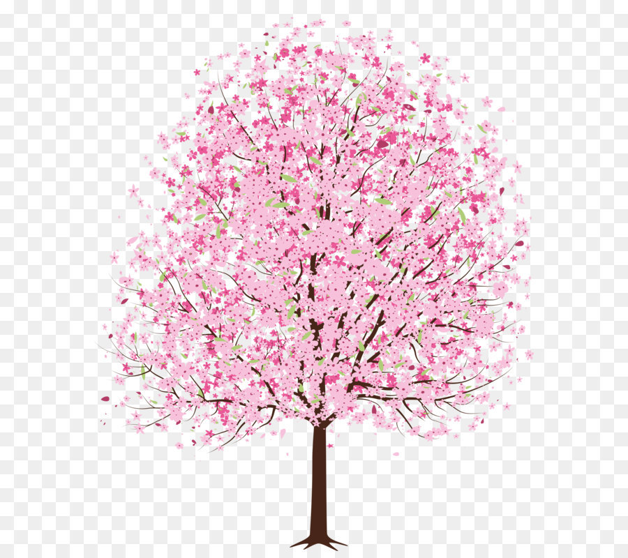 Cherry Blossom Tree Clip Art - Rosa Frühlings Deko Baum PNG Clipart