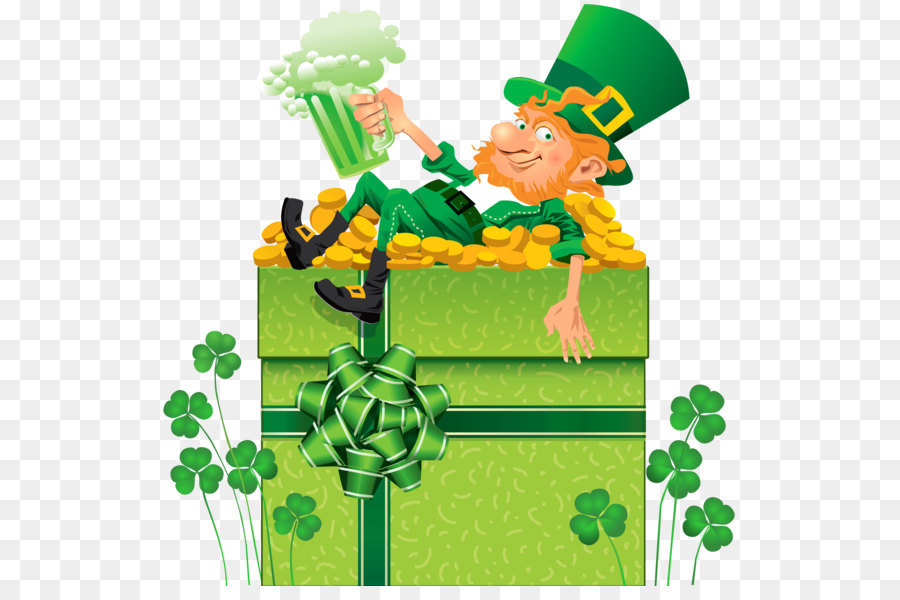 Saint Patrick 's Day in Irland St. Patrick' s Day Klee clipart - St Patricks Day Dekor mit Shamrocks und Kobold PNG Clipart
