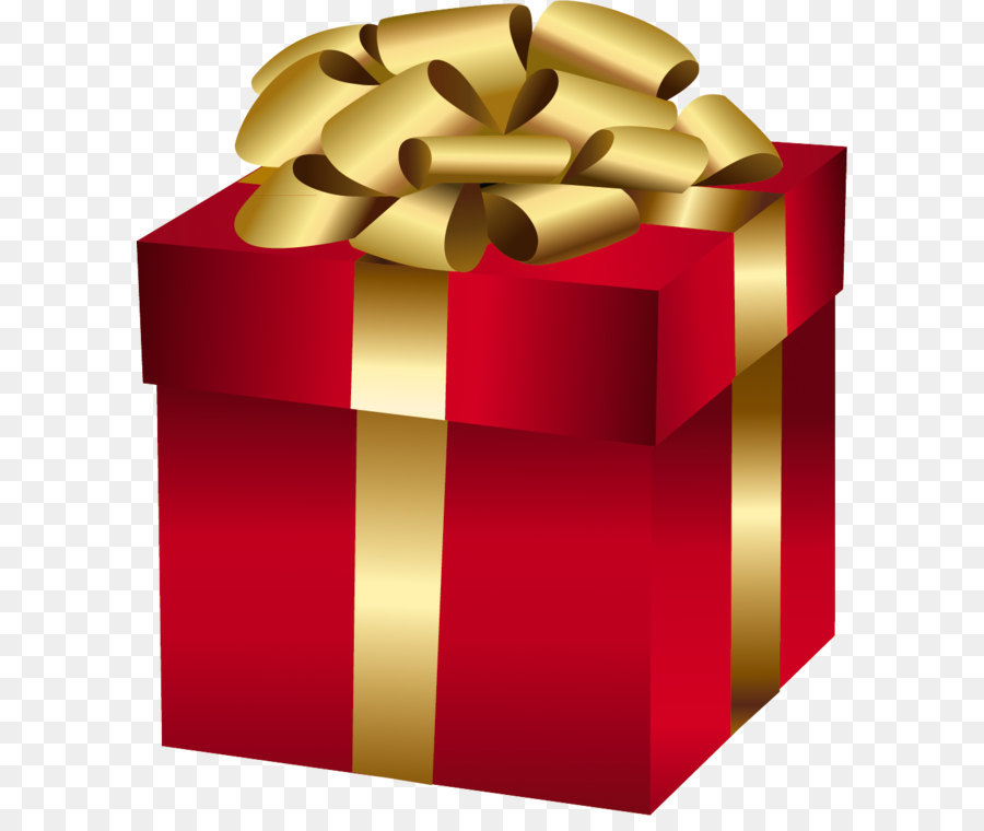 Weihnachten Geschenk, Weihnachten, Clip art - Großen Roten Geschenk Box mit Goldenen Bogen