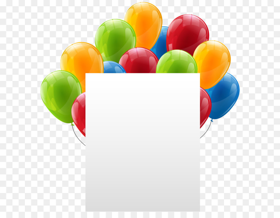 Papier Geburtstag Ballon clipart - Blatt Papier mit Luftballons, Transparenten PNG clipart