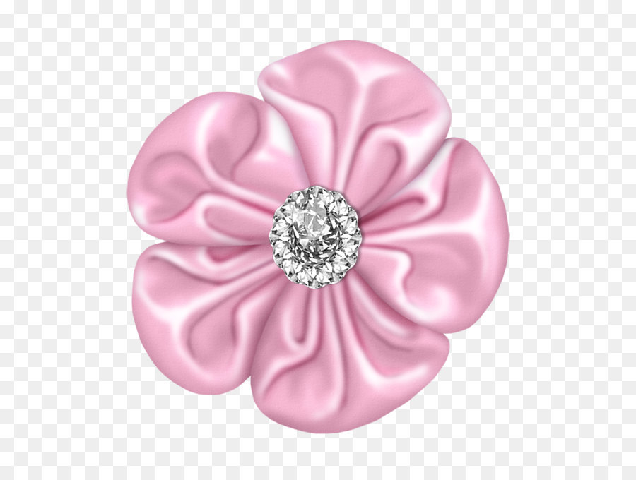Rosa Fiore Clip art - Fiore Rosa chiaro Prua con Diamante