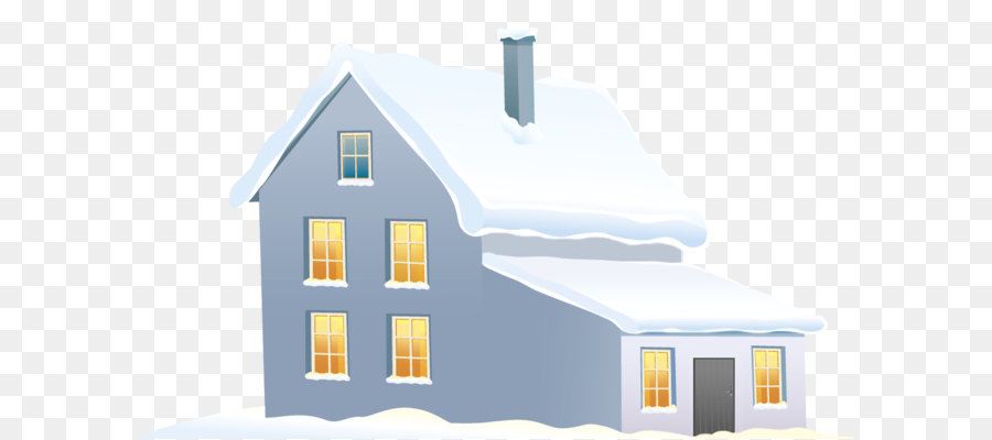 Haus clipart - Blaue Winter-Haus PNG-Clipart-Bild