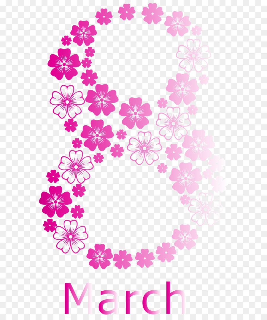 Internationaler Frauentag 8. März clipart - Rosa 8. März Womens Day PNG-Clipart-Bild