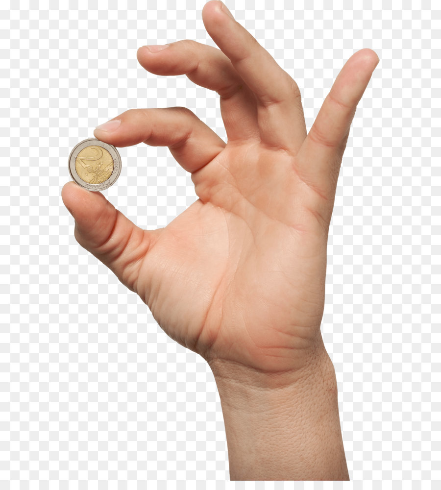 Münze Hand - Geld in die hand PNG Bild