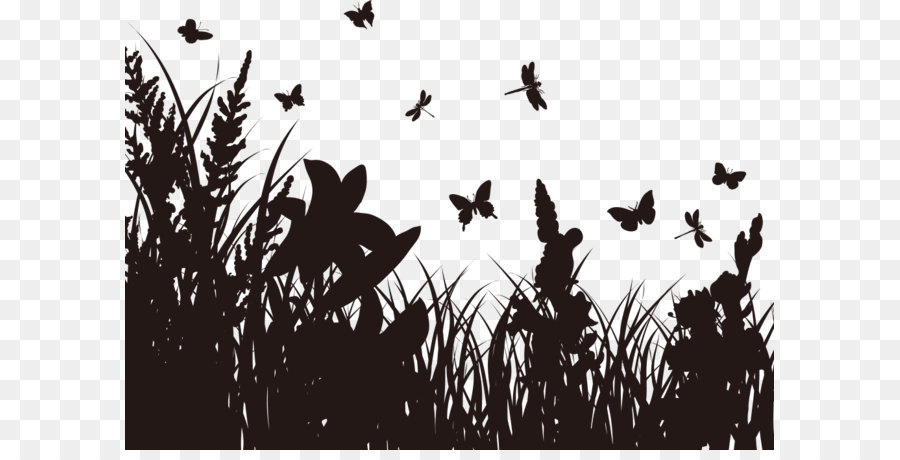 Farfalla Silhouette Clip art - Marrone bush gruppo