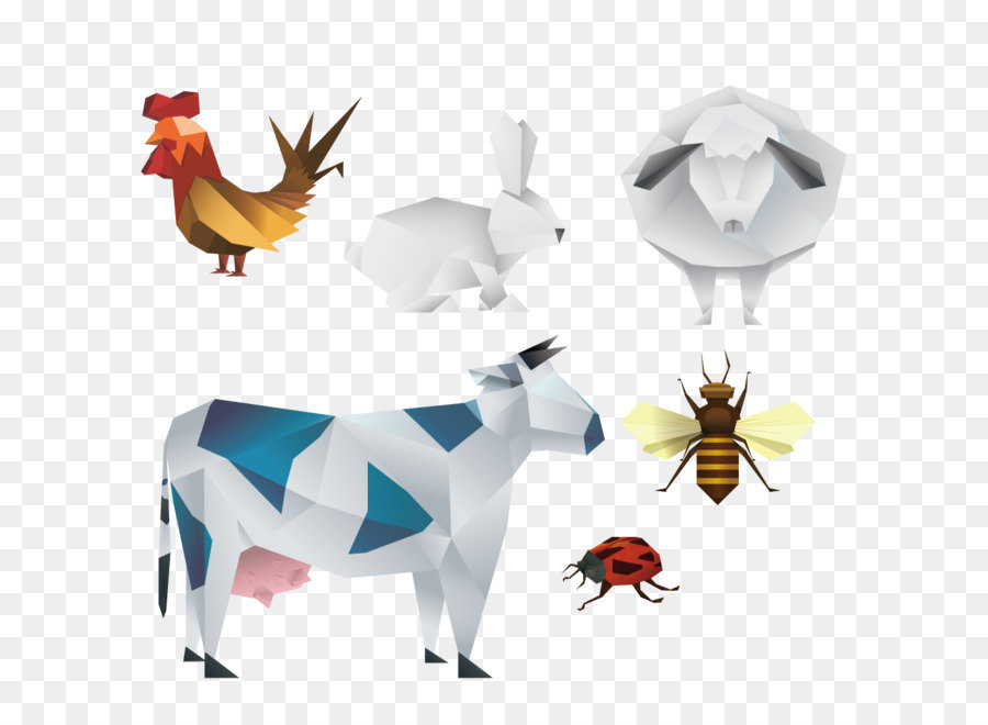 Azienda Agricola Illustrazione - Geometria gli animali della fattoria