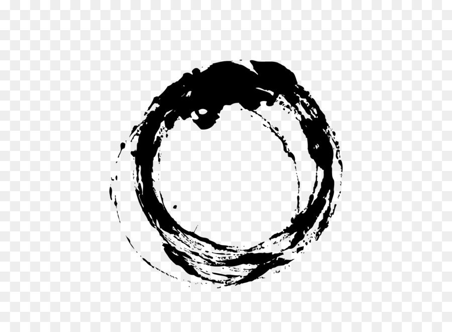 Pennello inchiostro Cerchio - Vento cinese nero irregolare, cerchio