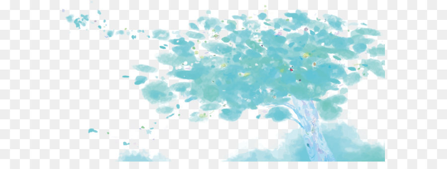 Blue Sky Grafik design Türkis Tapete - Vektor Aquarell Baum