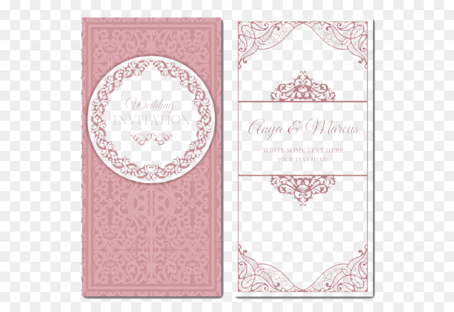 Hochzeit Ehe Einladung - Rosa Hochzeit Einladung Karte Vektor material