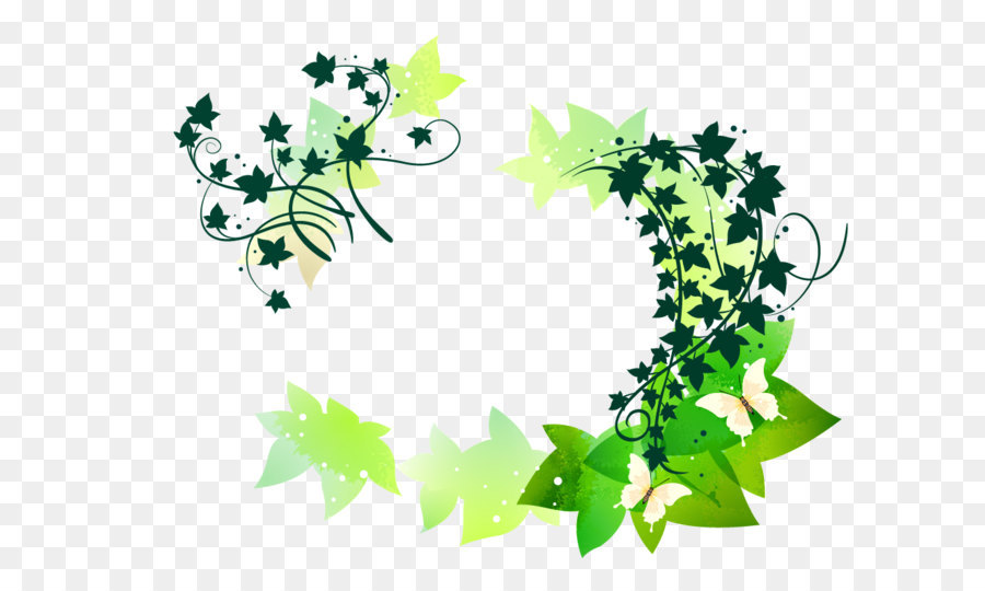 Butterfly Flower Vine Clip art - Vektor grüne Blätter