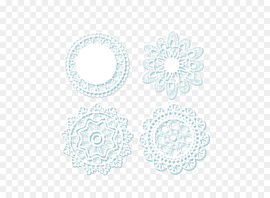 Lace Doily Weiß Muster - Dekorativer Spitze Tischdecken transparenten hintergrund Vektor material