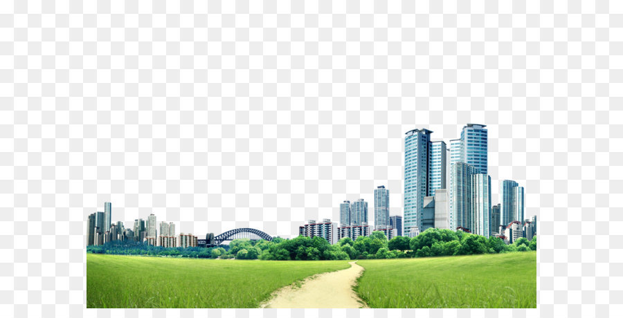 Grattacielo area Metropolitana Giorno Skyline - Poster edifici di sfondo