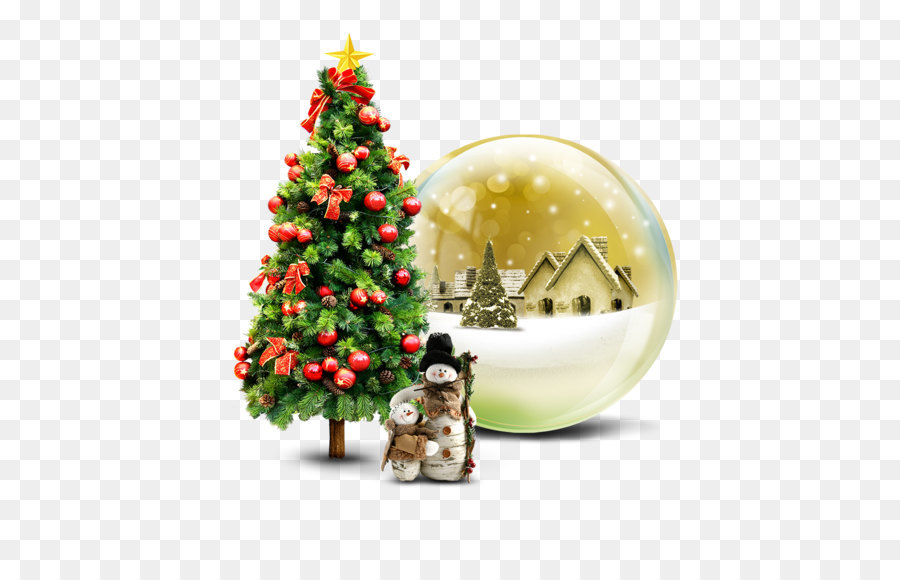 Santa Claus, Weihnachtsbaum, Schnee - Weihnachtsbaum