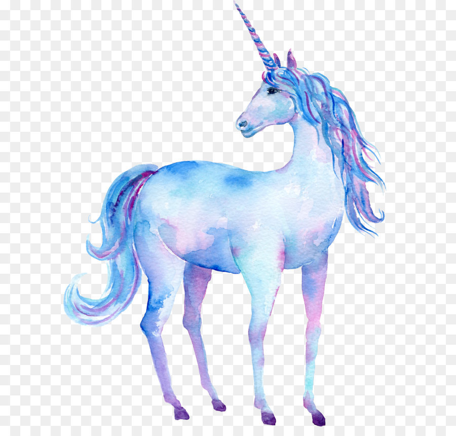 Unicorn pittura ad Acquerello, Art Poster - Disegnati a mano Unicorno decorazioni