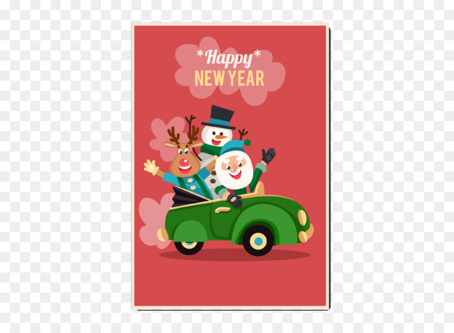 Babbo Natale la Vigilia di Natale, albero di Natale - Babbo Natale, Biglietti di Auguri da auto vector materiale