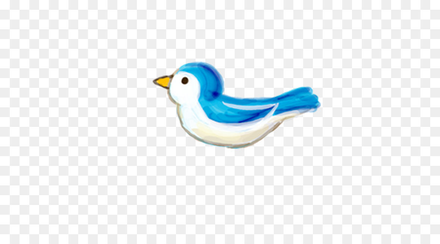 Uccello d'Oca pittura ad Acquerello Blu - uccelli