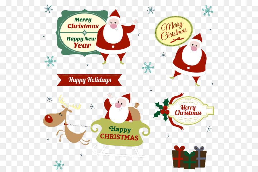 Santa Claus Hoàng gia Giáng sinh tin Nhắn trang trí Giáng sinh trình Bày - 6 vui tươi santa thẻ véc tơ liệu