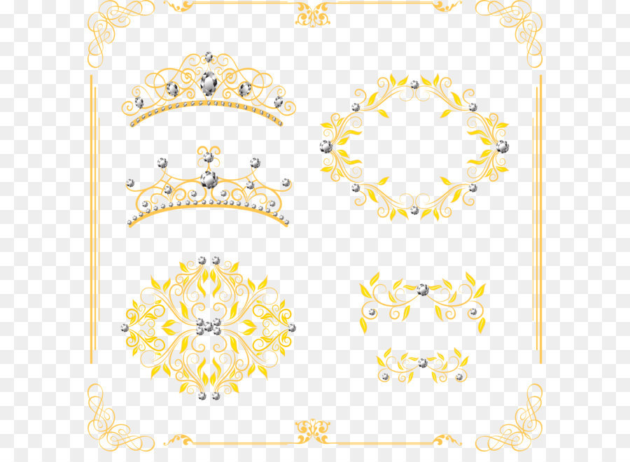 Gelber Bereich Muster - Krone Dekoration