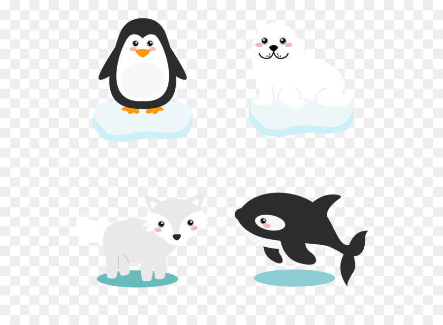 Orso polare Pinguino Artico Cartoon - Vettore polare animali