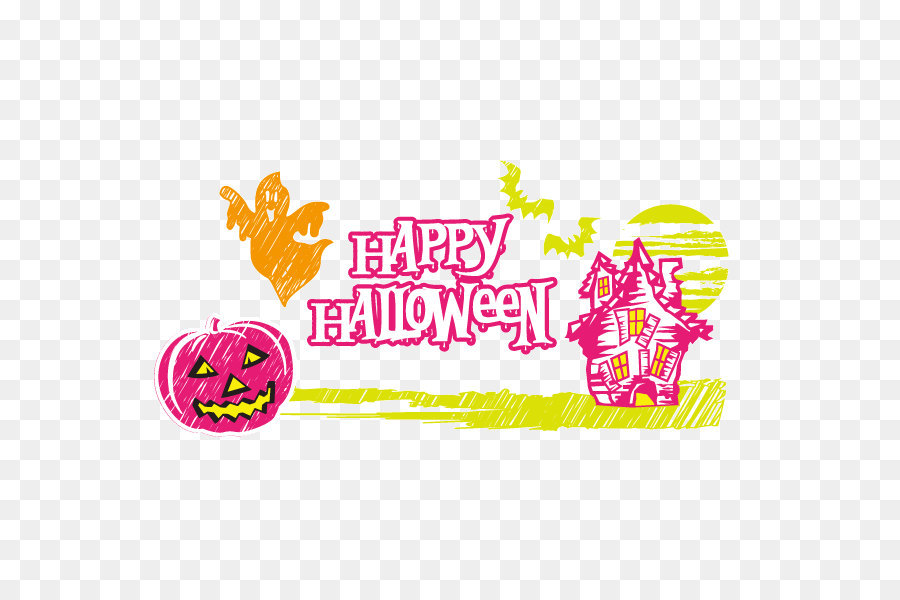 Halloween Jack o' lantern - Dipinte a mano, festa di Halloween, decorazioni Vettoriale