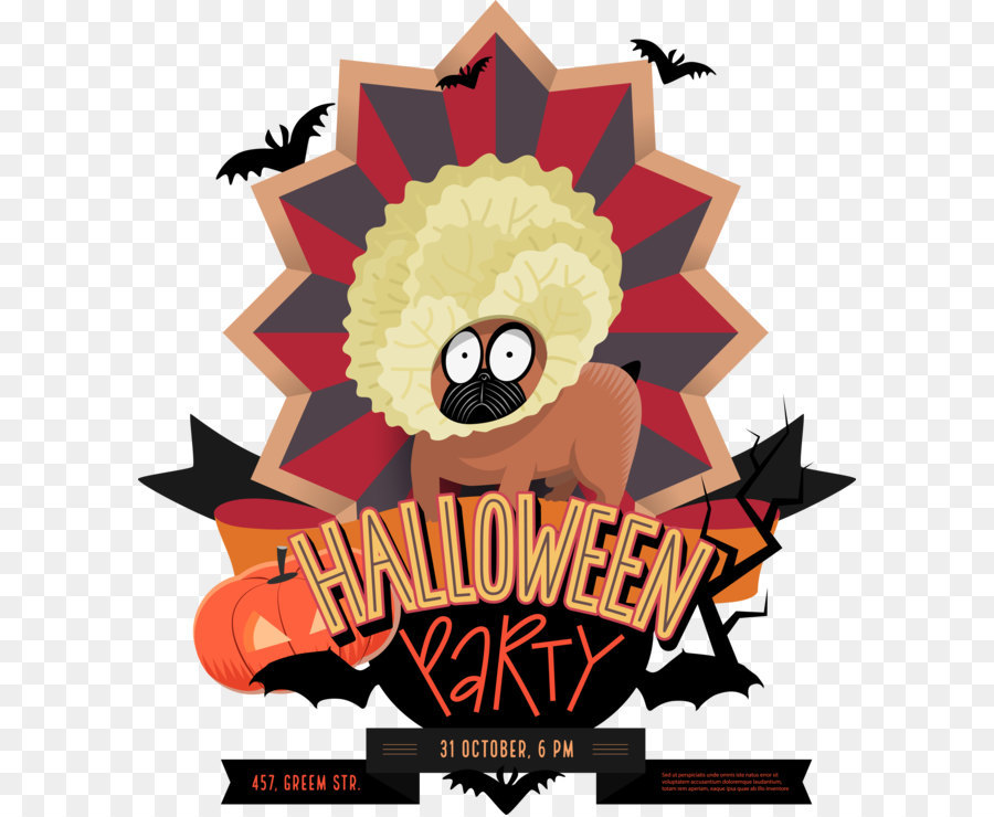 Halloween Jack o' lantern Party Illustration - Lustige Tier Halloween logo