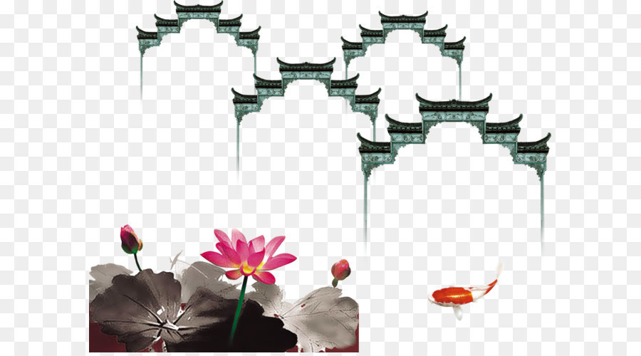 Nebbiosa pioggia, pittura a inchiostro, Jiangnan Acqua di Città, memorial arco