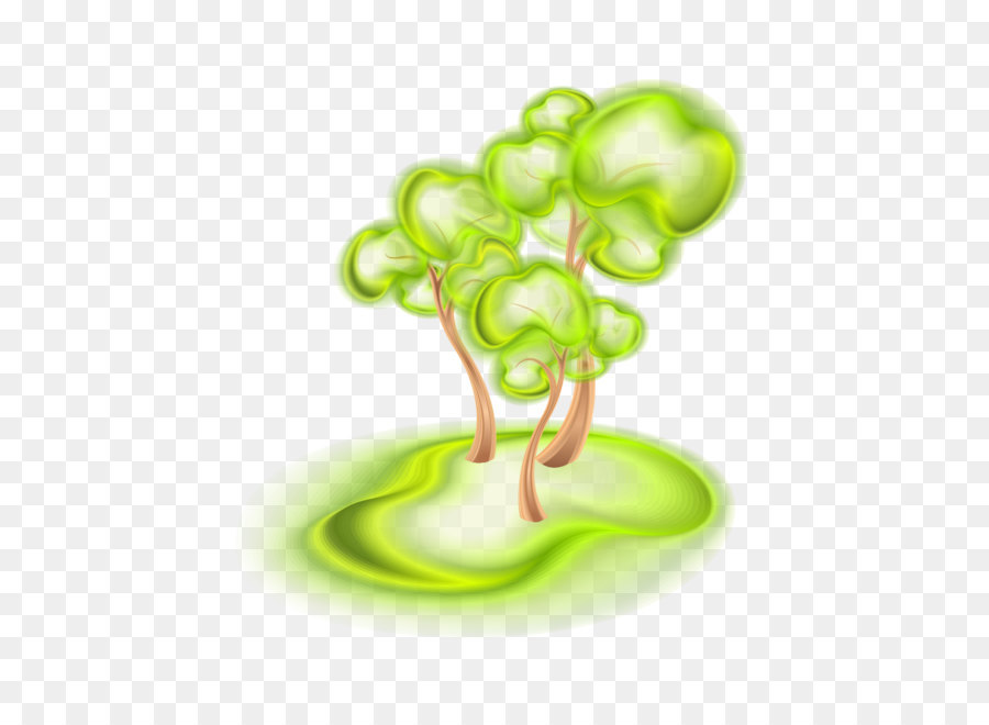 Tridimensionale, vettoriale, albero verde