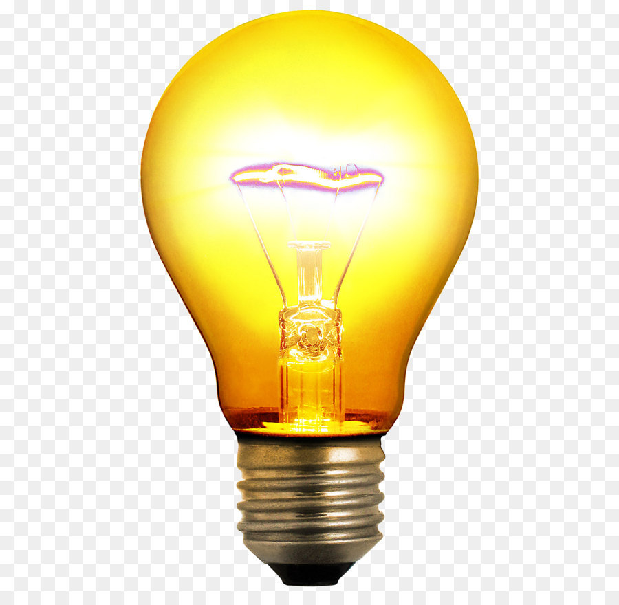 La lampadina della luce di Illuminazione Invenzione Clip art - Lampadina Gialla Immagine Png