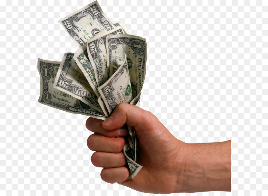 clipart di denaro - Soldi di dollari in mano immagine PNG